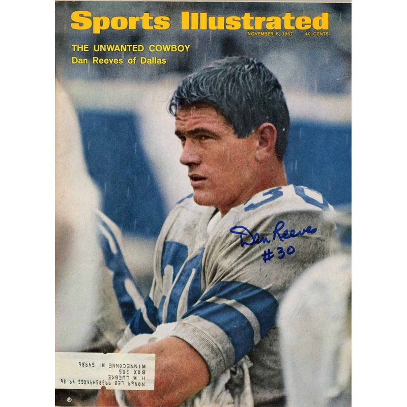 Dan Reeves Signed Magazine Dallas Cowboys Sports Illustrated 11/6/1967 BAS 50708