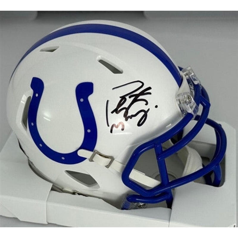 Indy Colts PEYTON MANNING Signed Riddell Speed Mini Helmet AUTO – FAN