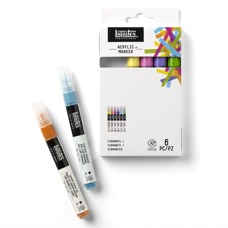 Liquitex Acrylic Marker Set, Fine – Vibrants (6 Pack)