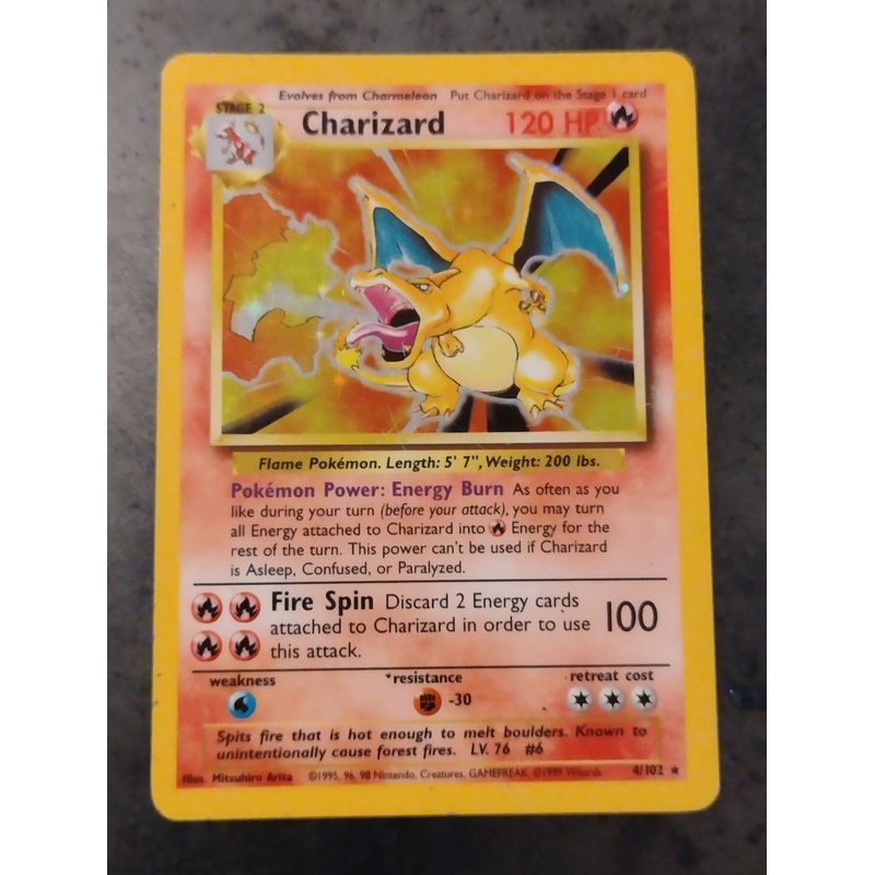 Pokemon Base Charizard #4/102 Foil Trading Card