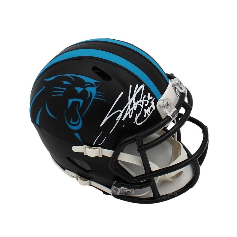 Steve Smith Sr Signed Carolina Panthers Speed Riddell ALT Black NFL Mini Helmet