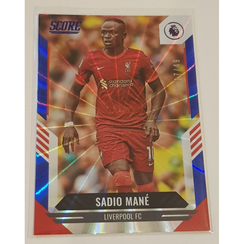 2021-22 Panini Score Premier League Sadio Man #38 Blue Laser Parallel /49 Trading Card