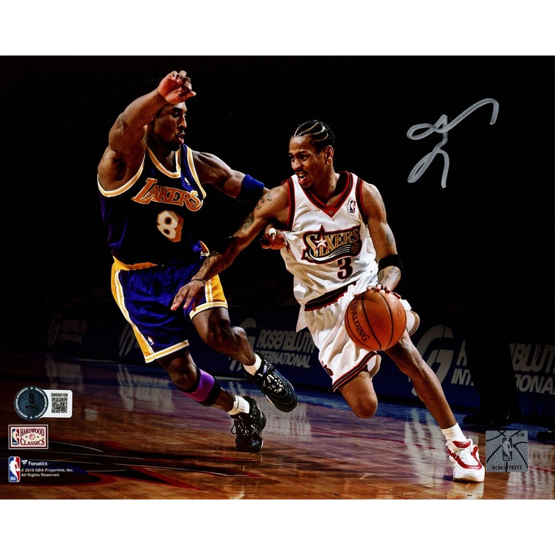 ALLEN IVERSON AUTOGRAPHED 8X10 PHOTO 76ERS VS KOBE BRYANT BECKETT WITNESS 243616