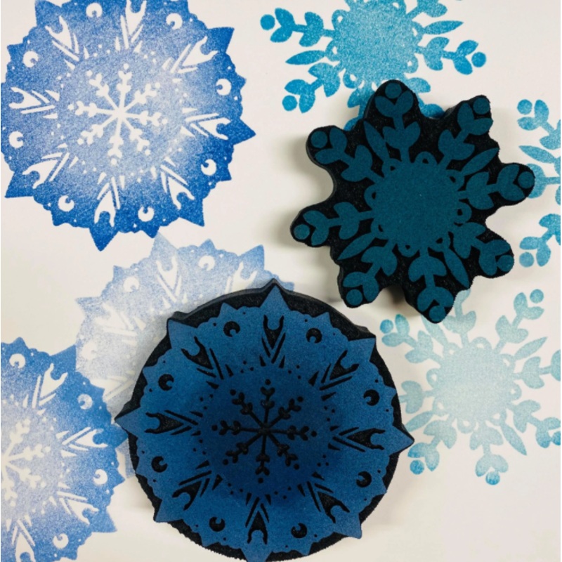 Art Foamies Red Tin Roof | Snowflakes | Foam Stamps – Set of 2