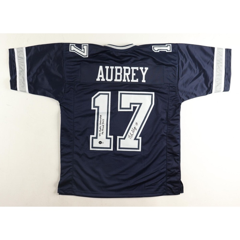 Brandon Aubrey Signed Dallas Cowboys Jersey NFL Rookie Consecutive FGs (Beckett)