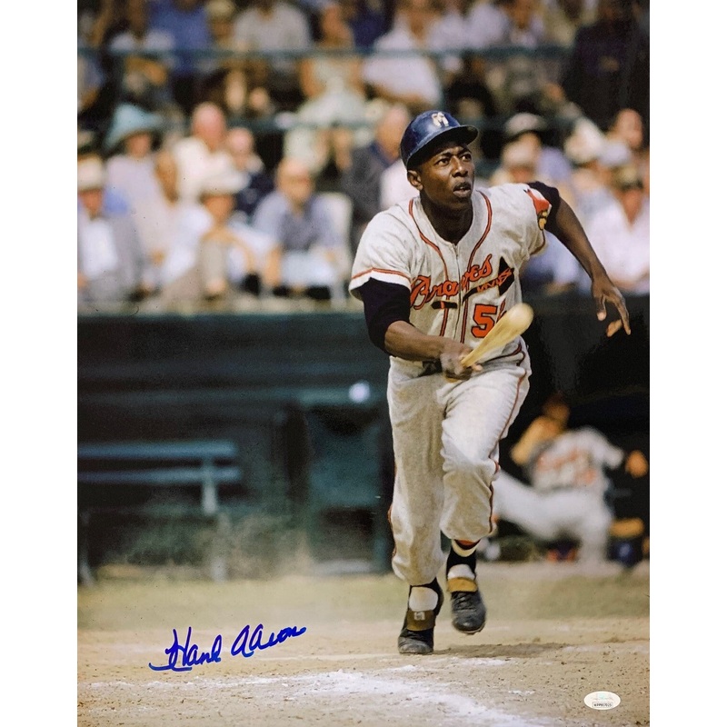 Braves HANK HENRY AARON Signed 16×20 AUTO Photo #24 AUTO ~ HOF ’82 ’57 MVP JSA