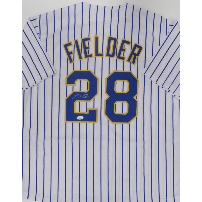 Brewers All Star PRINCE FIELDER Signed Custom Replica PINSTRIPE Jersey AUTO JSA