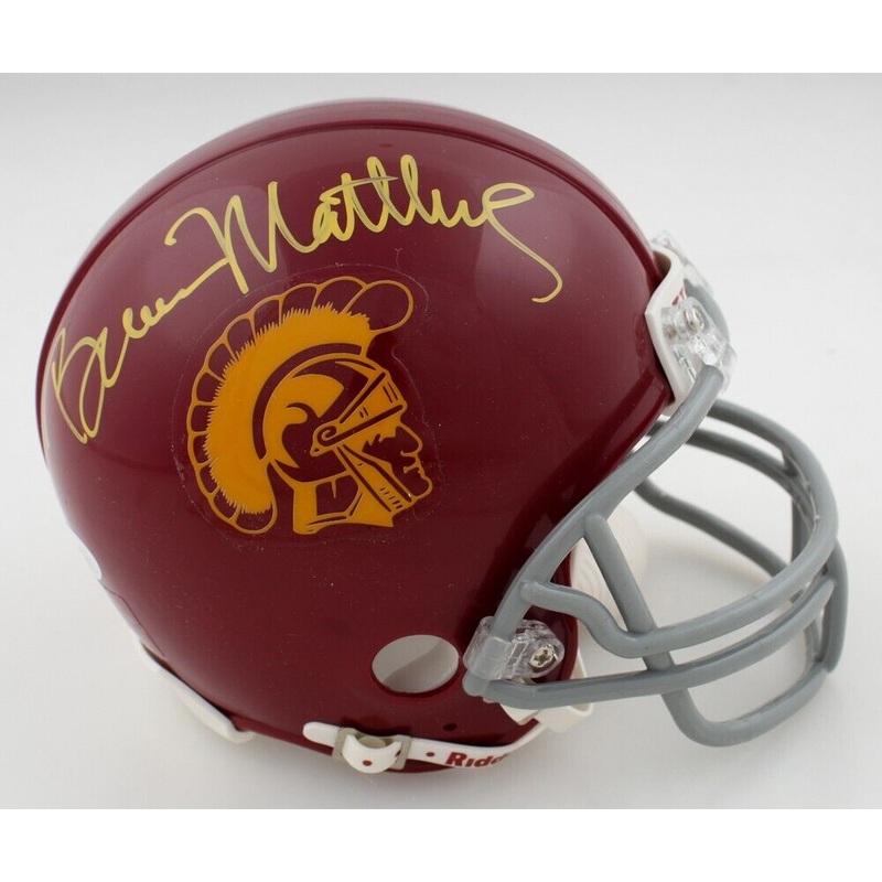 Bruce Matthews Signed USC Trojans Mini Helmet (Beckett) Houston Oiler HOF O-Line