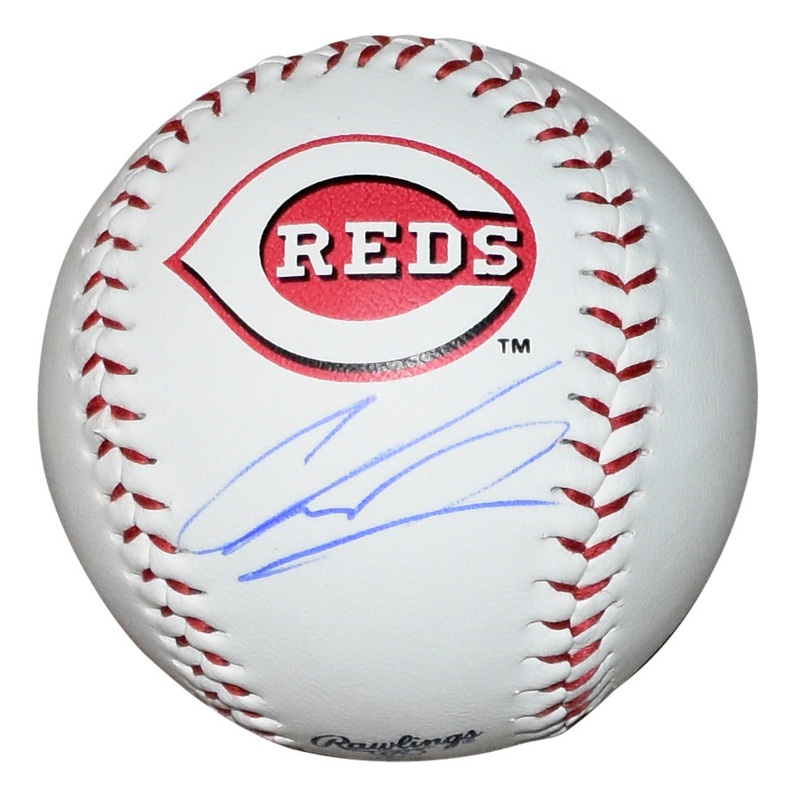 CHASE BURNS SIGNED CINCINNATI REDS RAWLINGS LOGO BASEBALL BECKETT