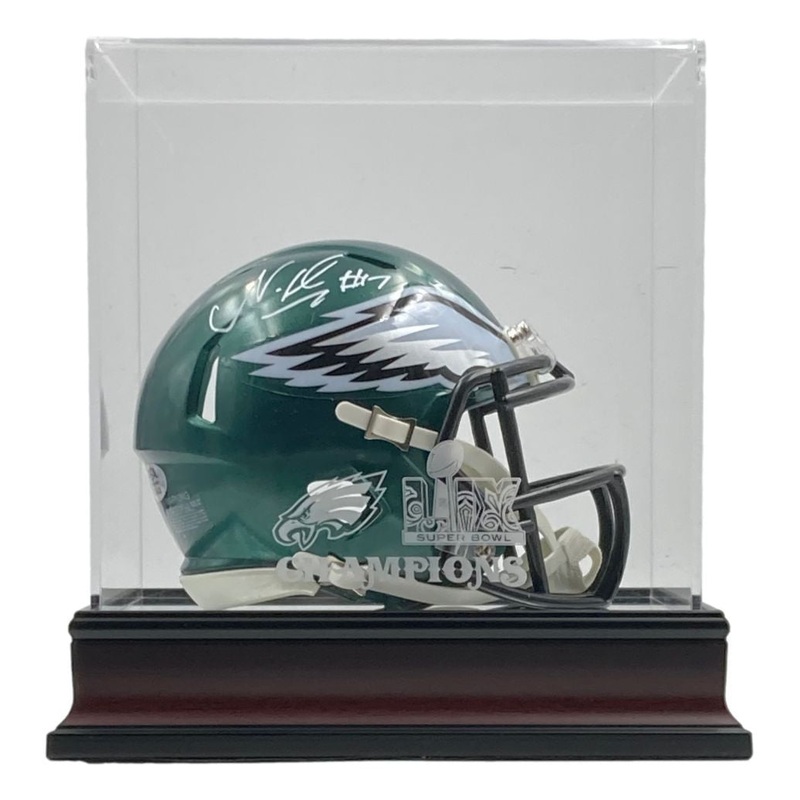 Nakobe Dean Signed Eagles Mini Speed Helmet PSA/DNA w/ Super Bowl 59 Case