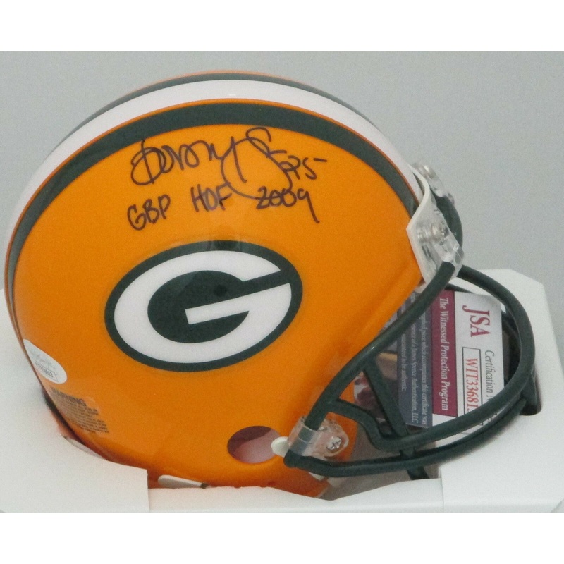 Packers DORSEY LEVENS Signed Riddell Mini Helmet AUTO W/ GBP HOF 2009 – JSA