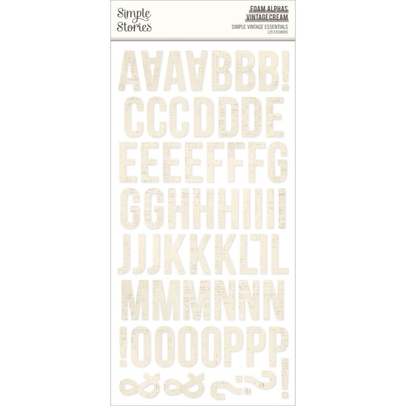 Simple Stories Simple Vintage Essentials Foam Alphas Stickers 129/Pkg Vintage Cream