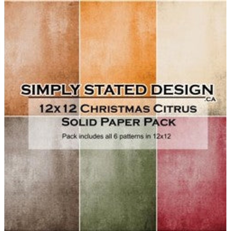 Simply Stated – Christmas Citrus 12×12 Solid Paper Pack