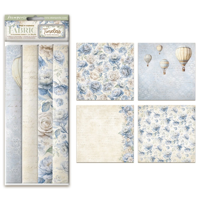 Stamperia Timeless 12×12 Inch Fabric Sheet (4pcs)