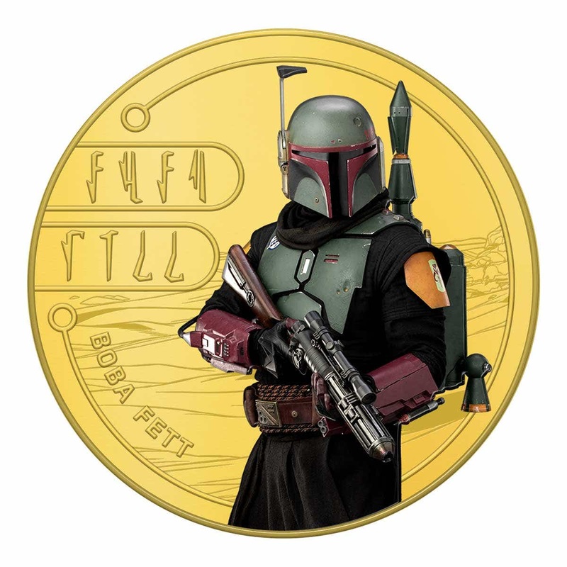 Star Wars The Mandalorian Boba Fett Gold-plated Prooflike Commemorative