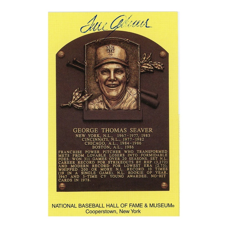 Tom Seaver Signed National Baseball Hall of Fame & Museum HOF Plaque Postcard