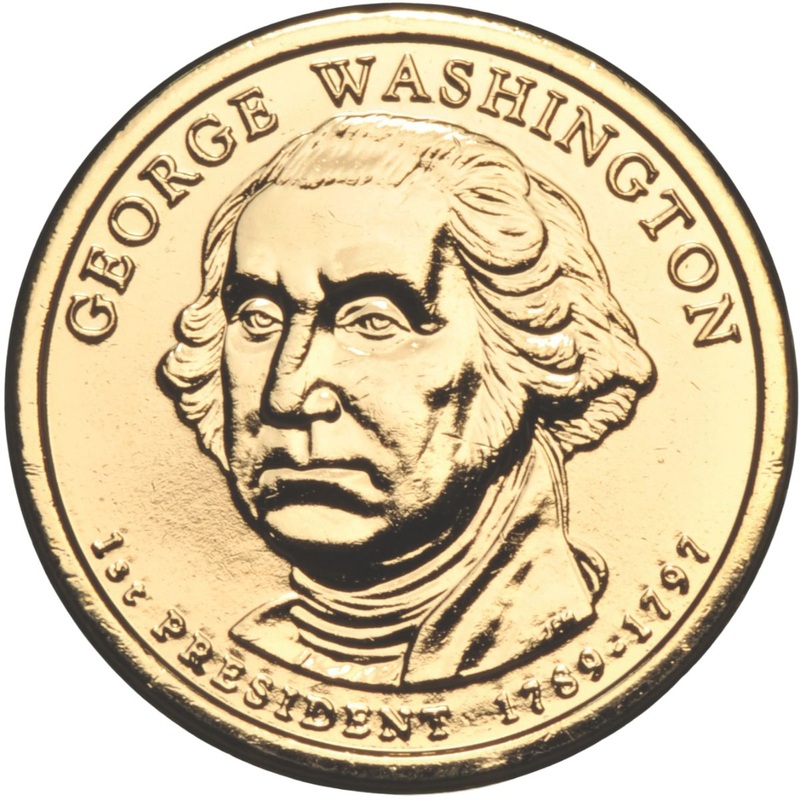 US Presidents 2007 $1 George Washington Gold-plated Coin