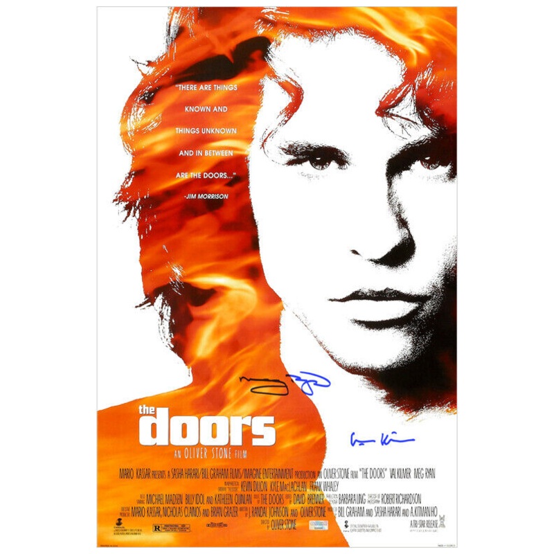 Val Kilmer, Meg Ryan Autographed 1991 The Doors 16×24 Movie Poster