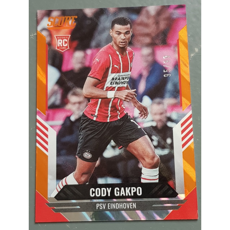 2021-22 Panini Score FIFA Cody Gakpo #195 Orange Lava Parallel /99 Rookie Card