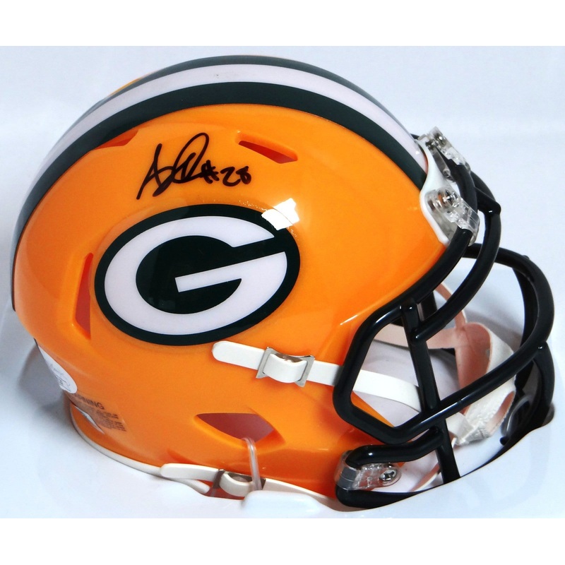 AJ Dillon Autographed Green Bay Packers Speed Mini Helmet-Beckett W Holo