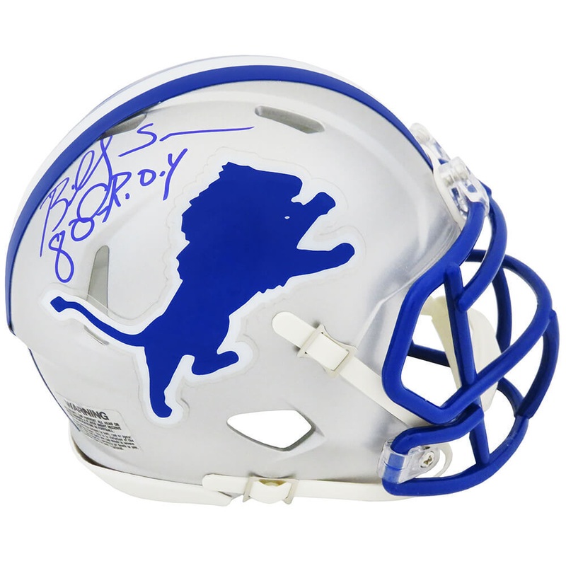 Billy Sims Signed Lions Throwback Riddell Speed Mini Helmet w/80 ROY – (SS COA)