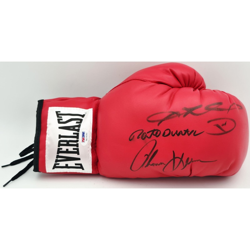 Boxing Greats Autographed Glove Leonard Hearns Duran Beckett PSA/DNA 5A16284