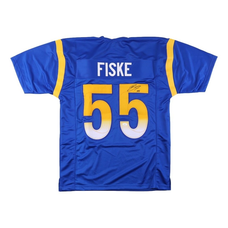 Braden Fiske Los Angeles Signed Blue Football Jersey JSA ITP