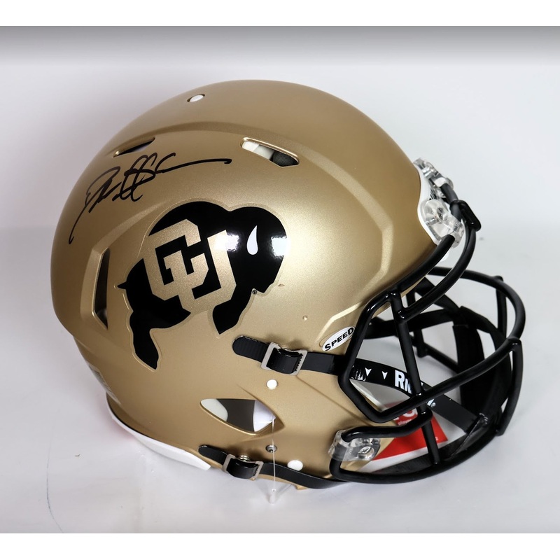 Deion Sanders Autographed Gold Pro Speed Helmet