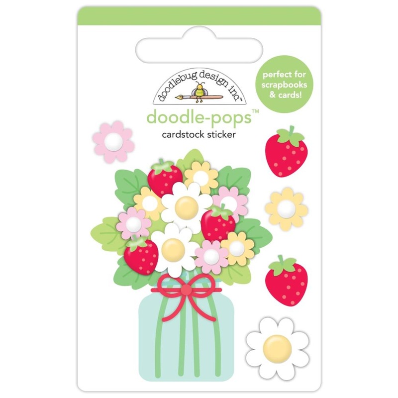 Doodlebug Doodle-Pops 3D Stickers – Berry Bouquet