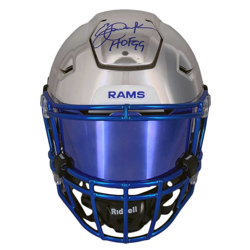 Eric Dickerson Autographed HOF 99 Rams Ghosted Chrome SpeedFlex Helmet Beckett