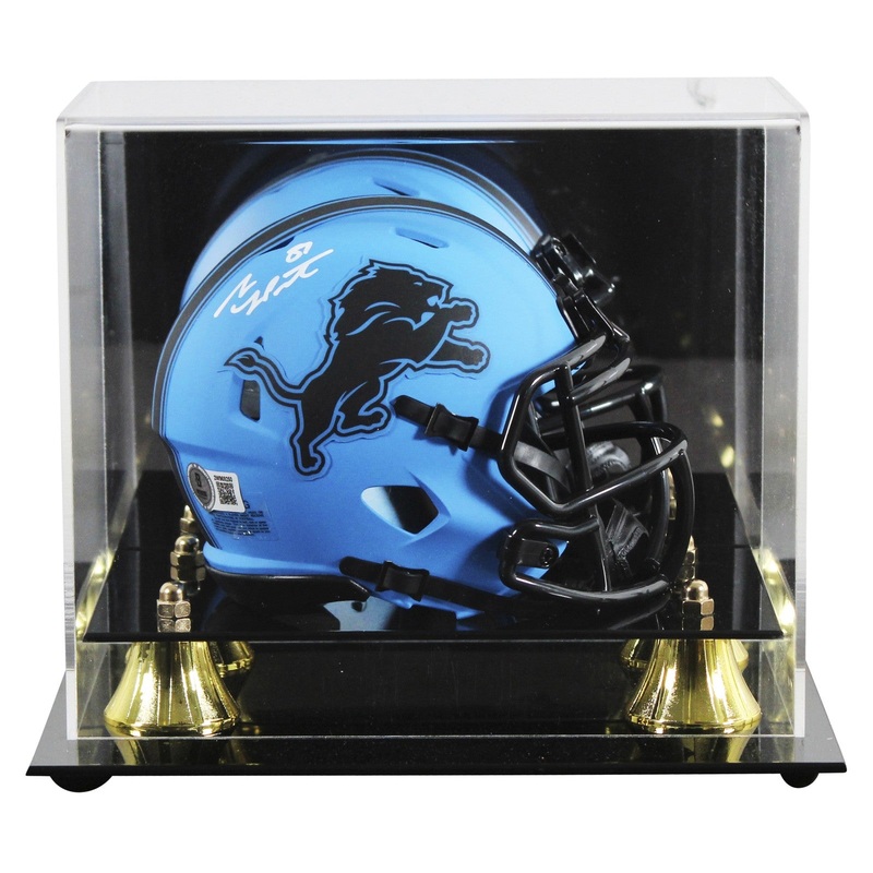 Lions Sam LaPorta Authentic Signed Rave Speed Mini Helmet W/ Case BAS Witnessed