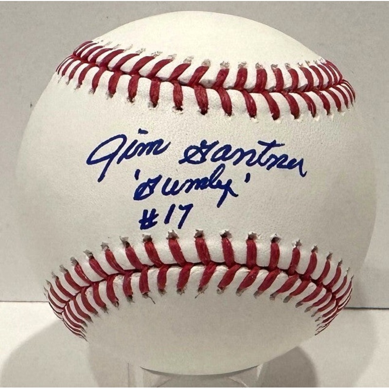 Milw. Brewers JIM GANTNER Signed Official MLB Baseball AUTO w/ GUMBY – BAS
