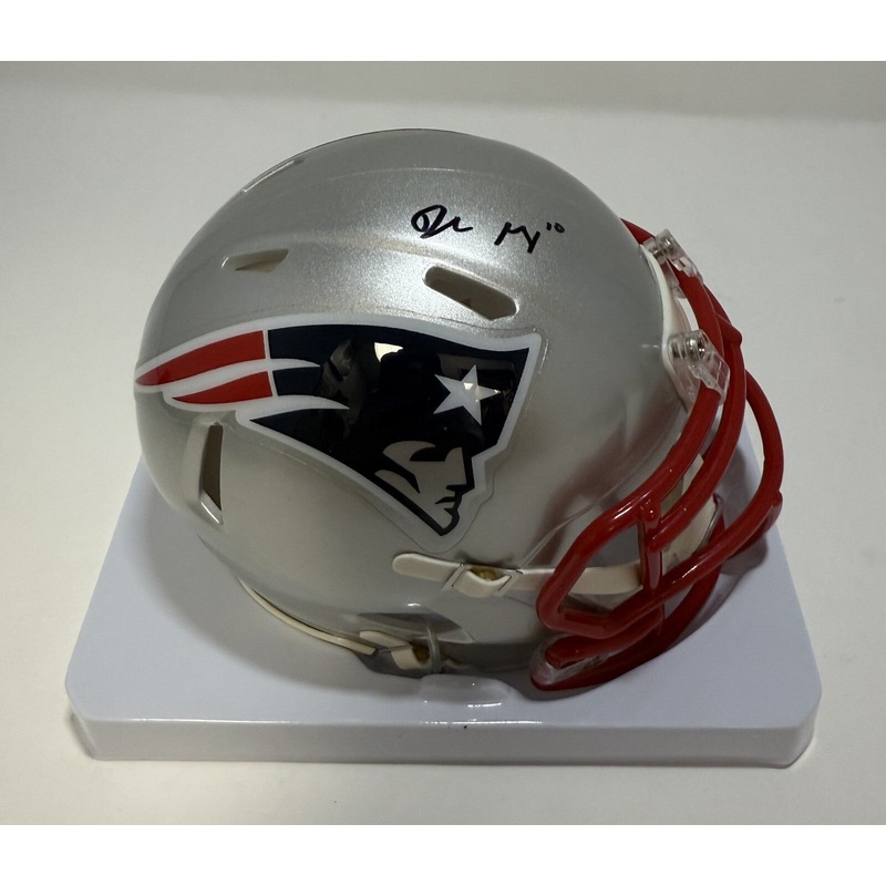 New England Patriots DRAKE MAYE Signed Riddell Speed Mini Helmet AUTO – FANATICS