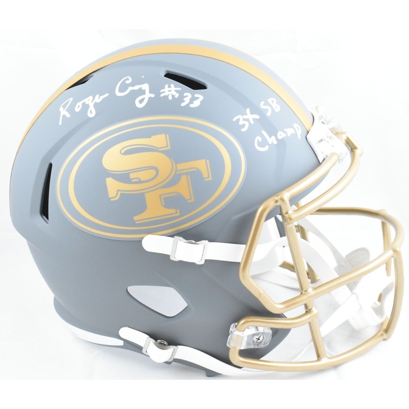 Roger Craig Autographed 49ers F/S Slate Speed Helmet w/3x SBChamp-Beckett W Holo