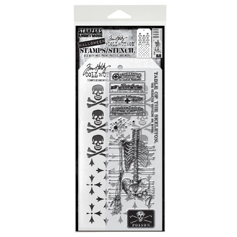 Stampers Anonymous Media #29 Tim Holtz Clear Stamp and Stencil