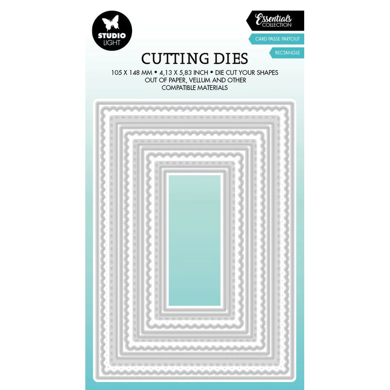 Studio Light Cutting Dies Rectangle Passe Partout Essentials 105x148x1mm 10 PC nr.447