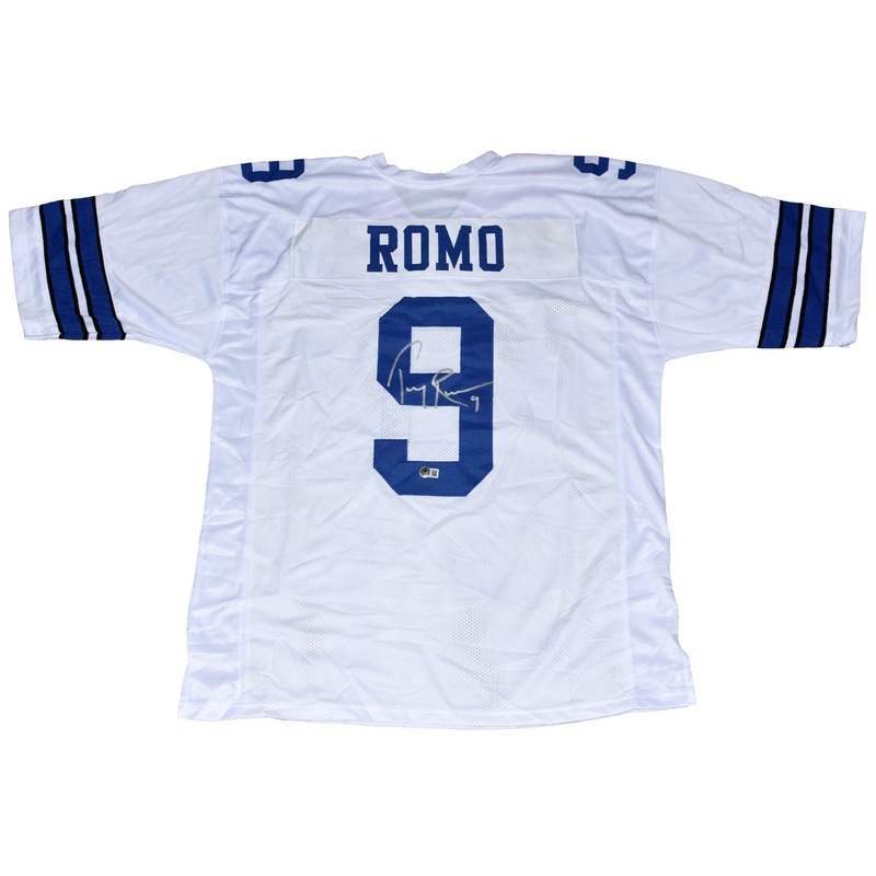 TONY ROMO AUTOGRAPHED DALLAS COWBOYS #9 WHITE JERSEY BECKETT