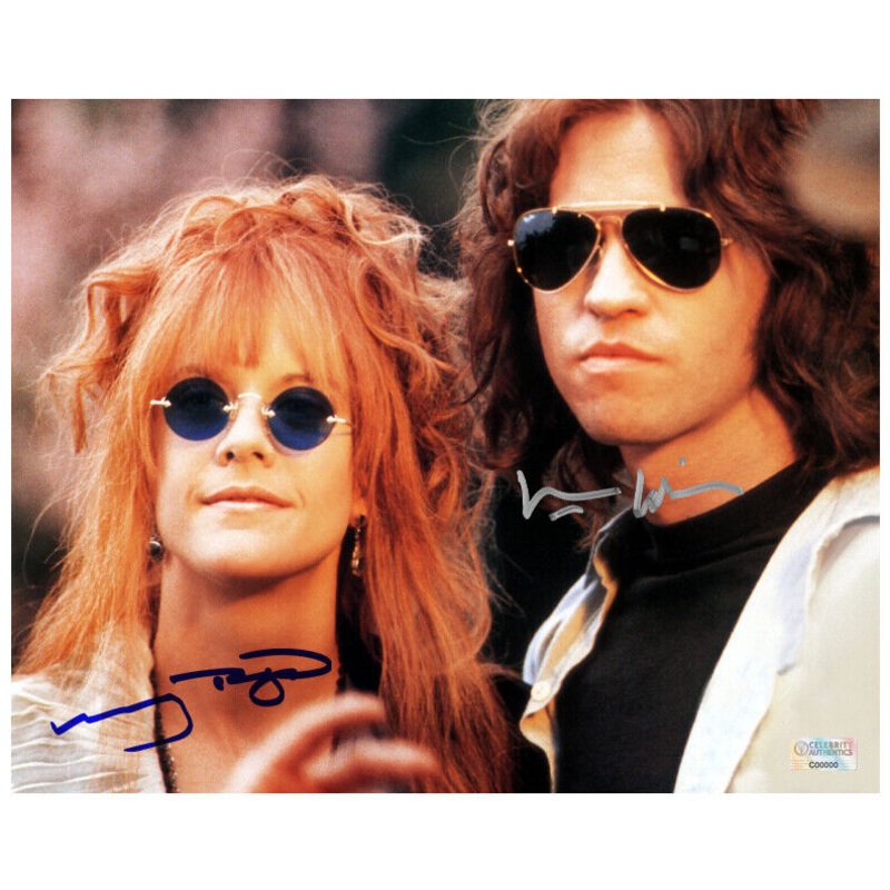 Val Kilmer, Meg Ryan Autographed 1991 The Doors Jim Morrison & Pamela 8×10 Photo