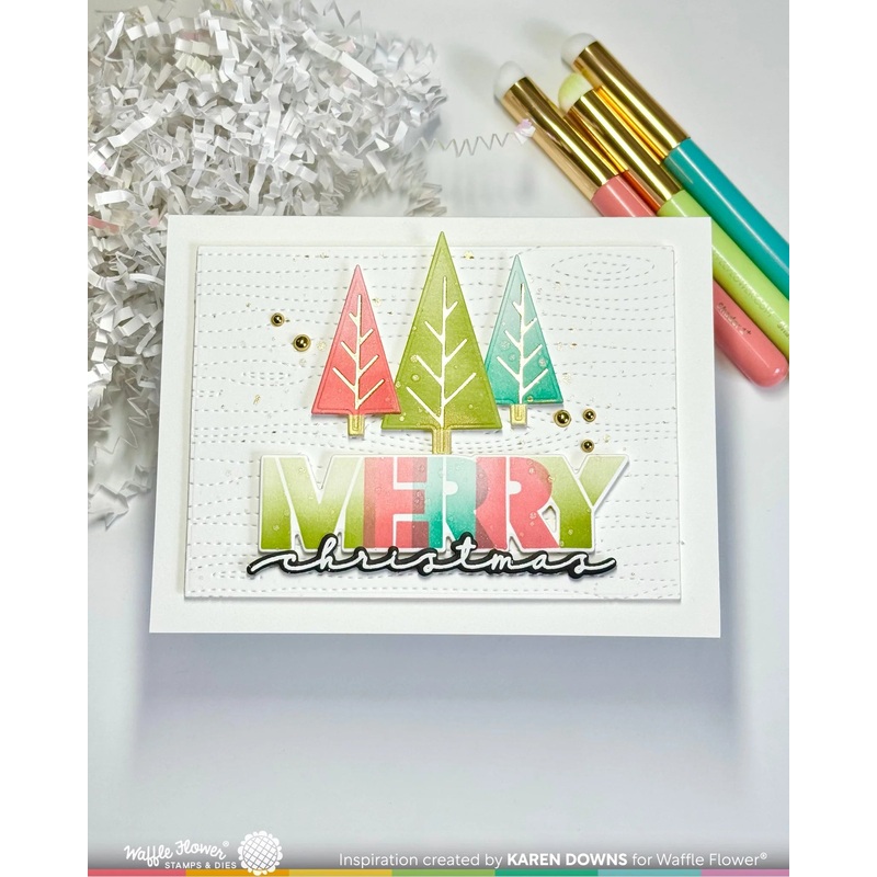 Waffle Flower – Overlapping Merry Die-n-stencil