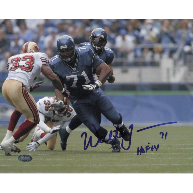 Walter Jones Autographed 8×10 Photo Seattle Seahawks HOF 14 MCS Holo #63290