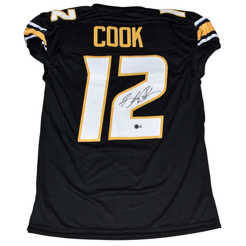 BRADY COOK AUTOGRAPHED MISSOURI TIGERS #12 BLACK GAME CUT JERSEY BECKETT