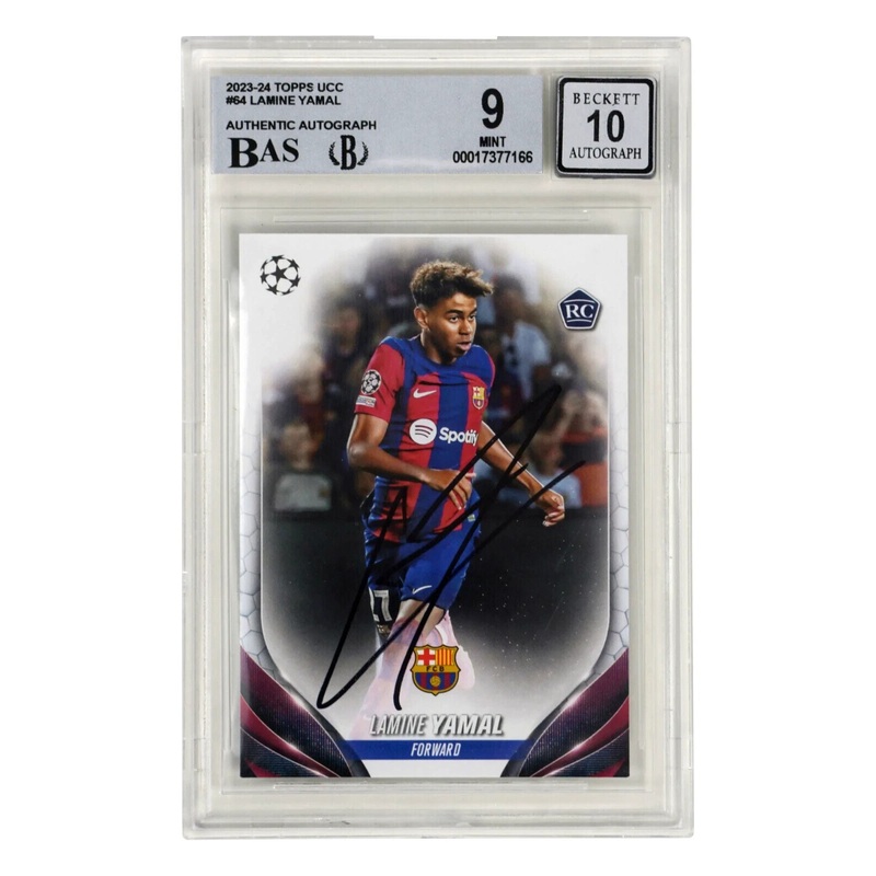 Lamine Yamal Signed 2023-24 Topps UCC Rookie Card – BGS 9 Autograph 10