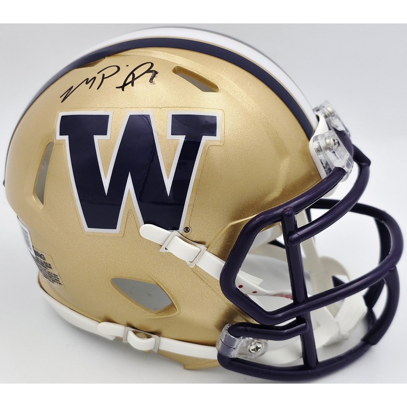 Michael Penix Jr. Autographed Washington Mini Helmet Beckett Witness 2W906690