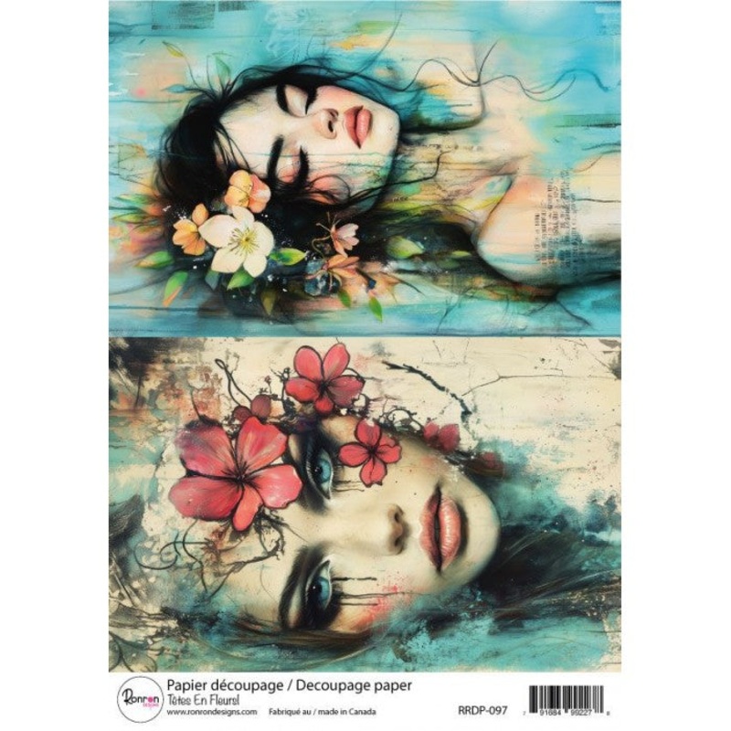 Ronron designs -Papier de riz: Ttes En Fleurs!
