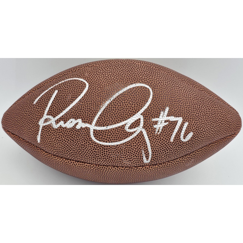 Russell Okung Autographed NFL Leather Football Seahawks (Flat) MCS Holo #64072