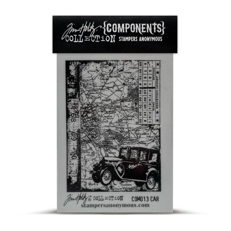 Stampers Anonymous Car Tim Holtz Components Cling Mount Collage Stamp