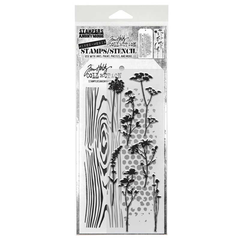 Stampers Anonymous Media #59 Tim Holtz Clear Stamp and Stencil