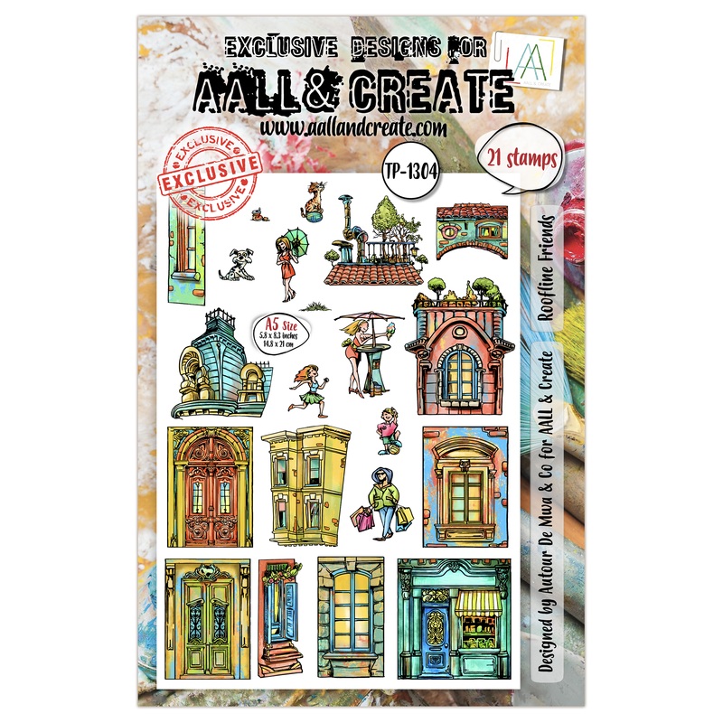#TP-1304 – A5 Stamp Set – Roofline Friends