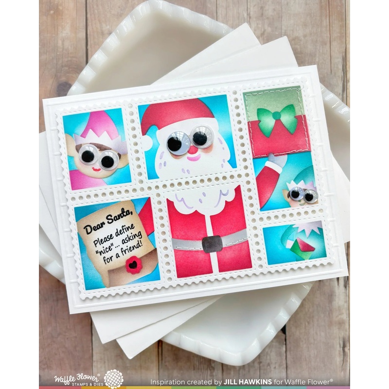 Waffle Flower x Galina Filippenko – Postage Collage Dear Santa Stencil