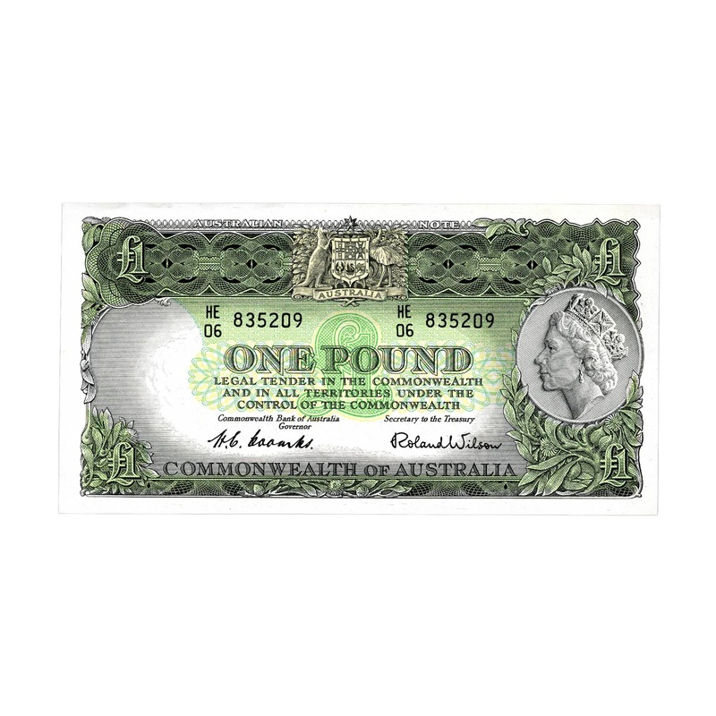 1953 1 R33 Coombs/Wilson Commonwealth Banknote Extremely Fine